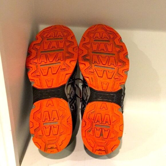 Men’s ASICS running shoes sneakers grey, black and orange size 9 - Picture 6 of 6